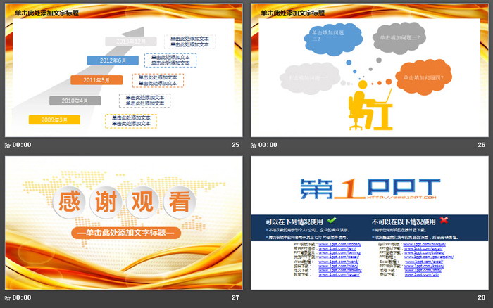 金色工作总结汇报PPT模板