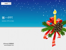 星空蜡烛圣诞节PPT模板下载