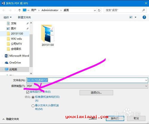 保存类型选择PDF文件