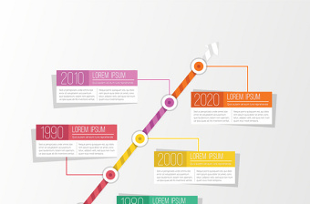 时间轴彩色文本精品商务PPT时间轴年份