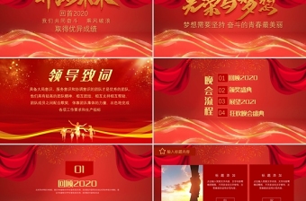 2021牛年元旦大红色喜庆气氛企业年会颁奖典礼